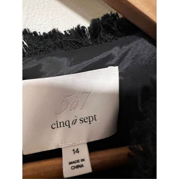 Cinq à Sept Women's Black Nova Tweed Short Sleeve Fit & Flare Dress Size 14 NWOT - Picture 6 of 11